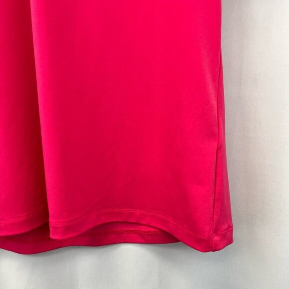 Susan Graver Womens Blouse Fuchsia Cap Sleeve Flutter V Neck Stretch Lace Trim M - Picture 8 of 10